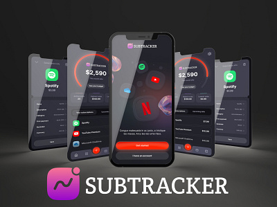 SubTracker UI/UX Design With Figma app design figma graphic design mobile app ui uiux