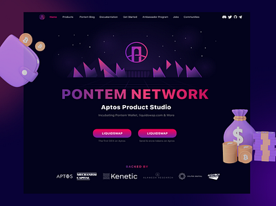 Pontem Network Ui Design branding crypto crypto design design figma graphic design home ui ux