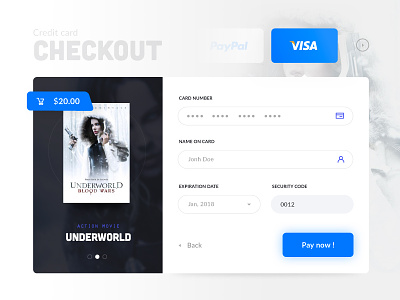 Daily UI #002 002 blue checkout credit card daily ui movie pay