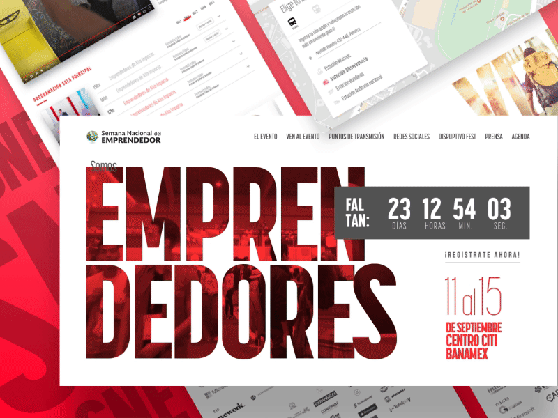Semana Del Emprendedor after effects motion ui sketch ui design ux design web design website