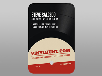 VinylHunt.com Business Card business card vinylhunt vinylhunt.com