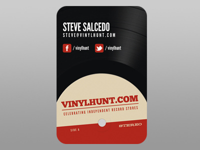 VinylHunt.com Business Card business card lp record vinyl vinylhunt wax