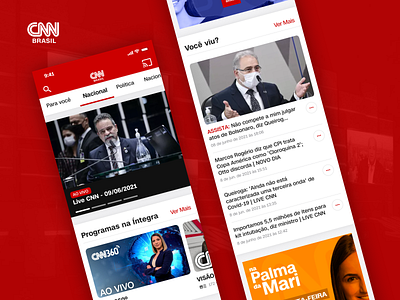 CNN Everywhere - Aplicativo de Notícias da CNN Brasil app cnn live mobile news ui ux