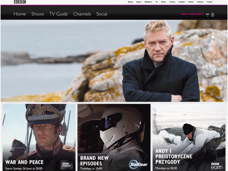 BBC Homepage Slider