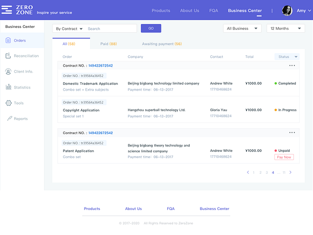 Reconciliation dashboard by Gloria Qiu for New Beee on Dribbble