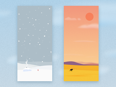Winter and summer 插图 设计