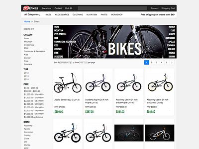 99 Bikes Category View