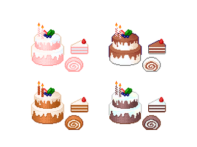 Cakes birthday cake design desserts game art pixel pixel art