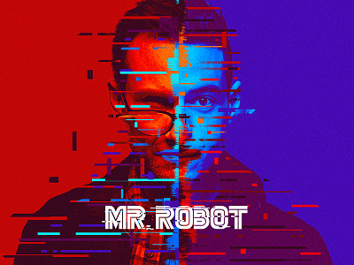 Mr. Robot Glitch art digital art fan glitch graphic graphic design mr. robot poster series tv