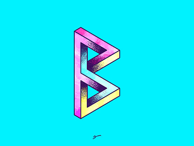 Impossible B font letter lettering logo penrose type typography