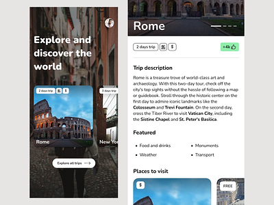 Travel APP app design travel trip ui ux