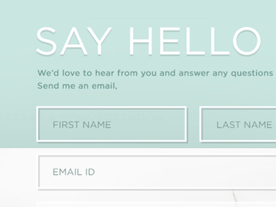 Say Hello contact us form hello input portfolio quote rsgill say hello web designer