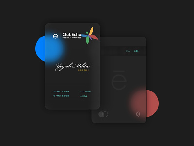 ClubEcho by Ethos Watches (Concept Card) card card design cc credit card debit card gift card glass glass morphism graphic design ui trend uxpundit voucher