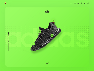 Adidas UI Card clean dailyui design shoes sneaker ui web website yeezy