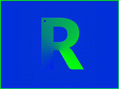 R Logo blue custom font gradients identity letter logo mark r type typography yellow