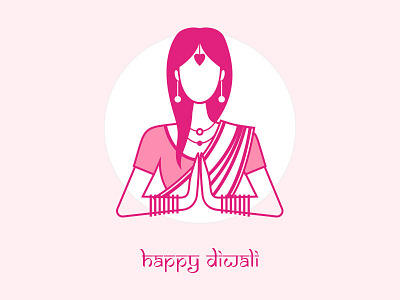 Happy Diwali - 2016 art celebration colors diwali festival greetings illustration illustrator india namaste vector women