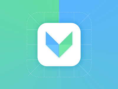 Vuzelaa App Icon app blue glyphs icon ios ipad iphone minimalistic social