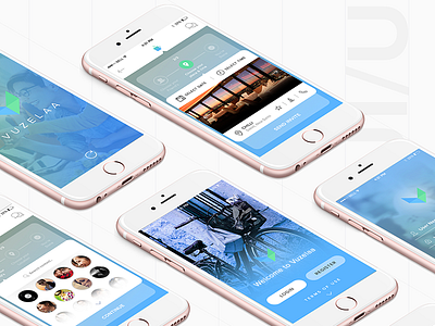 Vuzelaa - The Social App app app design booking flat design invite ios app social app step ui user experience user interface