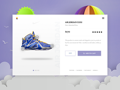 Product Page - Daily UI challenge #01 card challenge daily dailyui ecommerce landing page nike product shoes ui ux uxpundit