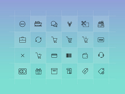 E-commerce Icons - Daily UI challenge #07 design ecommerce icon icon kit icon set icons outline shopping ui ux website