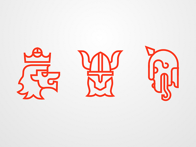 Norwegian Icons dragon icons lion norway viking