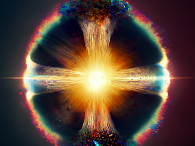 Cosmical Ray Explosion colorful graphic design space