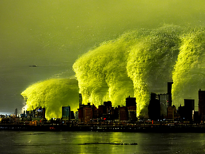 Radioactive Tsunami city graphic design radioactive realistic tsunami