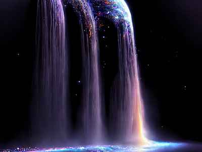 Cosmic Waterfall beautiful colorful design space waterfall