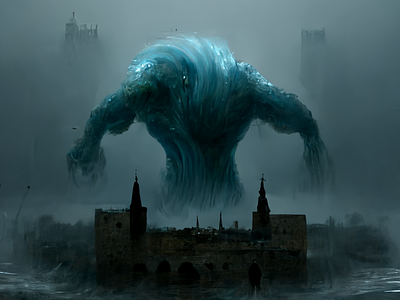 Water Elemental Wrath epic fantasy fantasy flood flooded city water elemental
