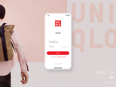Daily UI 01 app clean dailyui design redesign ui uniqlo