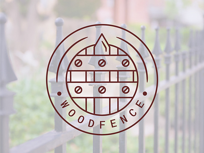 modern line art fence logo vector illustration design