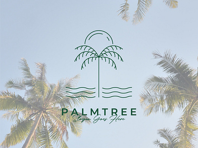 palm tree logo presentation and mockup