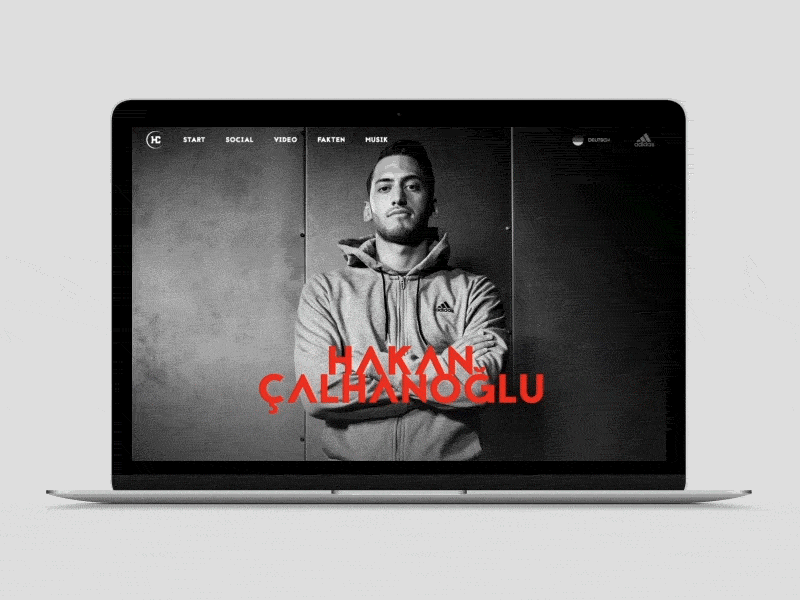 Webdesign for soccer player agency football imagery parallax soccer