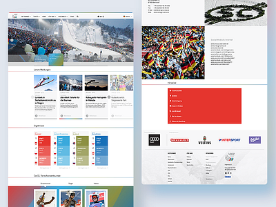 Four Hills Tournament Website clean ski ski jumping skiing sports ui web design website