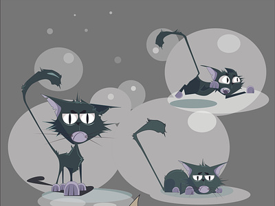 Грустный кот design illustration vector арт кот персонаж