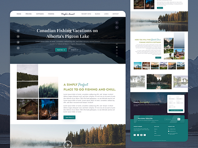 Fishing lodge Resort Website adobe adobe xd design figma fishing lodge interaction design landing page nature ui ui design ux ux design uxui web ui webdesign