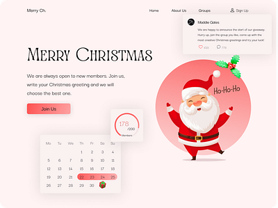 Christmas competition/giveaway calendar christmas competition new year santa clause ui ux web design