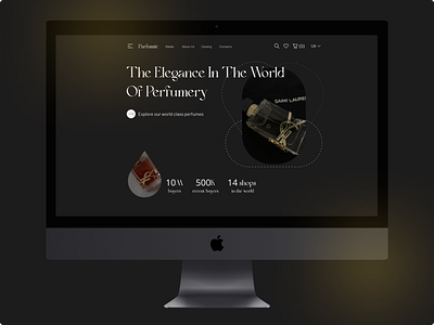 The Elegance In The World Of Perfumery black and gold elegance jewelry luxury parfum perfumery ui ux web design