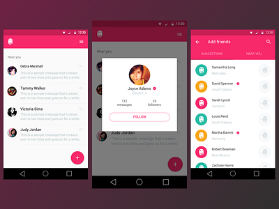 App - Wishpeer android app dialog friends listview material material design social