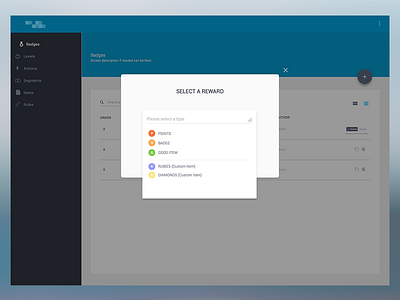 Dashboard - Dialog admin dashboard fab header list material material design menu