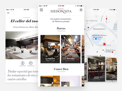 App - Guia Hedonista app clean detail food guide ios list map mobile restaurant simplicity