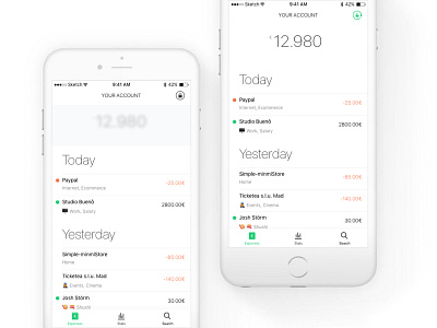 Fintech App - Home UI & UX pattern app bank banking blur expenses financial fintech minimal money privacy ui ux
