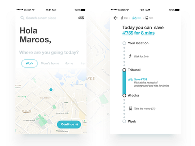 Conversational Interface - Personal Assistant Transportation App app assistant chatbot conversational interface ios location map personal route transportation ui ux