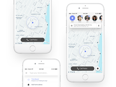 Companion App - Research and design explorations app friends ios map minimal rebrand research safe security simple track transportation
