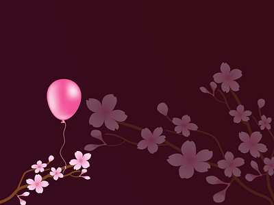 Sakura and baloon illustration adobe illustrator balloon design illustration sakura vector
