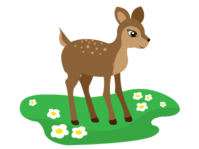 Deer bambi card deer greeting card illustrator