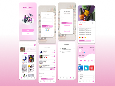 Nail Polish UI mobile app app graphic design ui