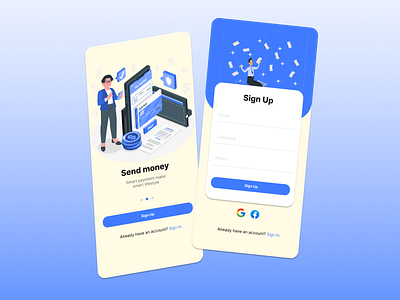 Register UI - Payment mobile app