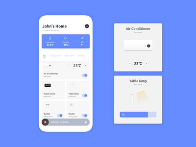 Smart Home Page blue mobile design smarthome