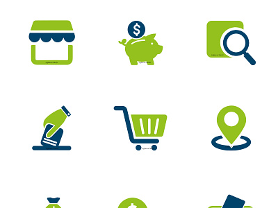 Shopping / E-Commerce green (Icon Set) design ecommerce graphic design icon icons shopping